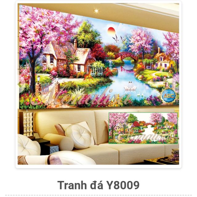 Tranh đính đá phong cảnh (100*50) ( 120*65) ( 160*75)  (180*80)(200*98)(220*110) | Shopee Việt Nam