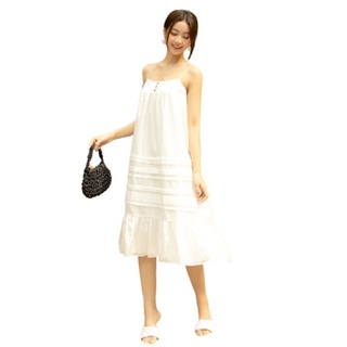 Olv - đầm detailed white loose dress
