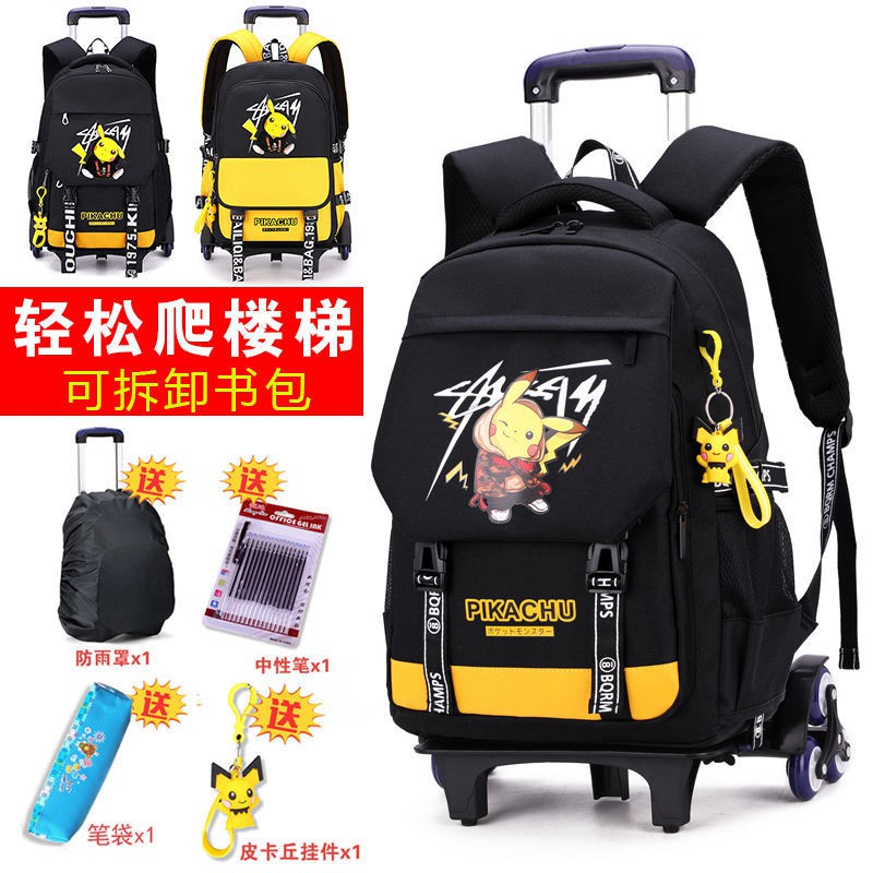 Balo Kéo Đi Học Hình Pikachu 6 Bánh Xe Tiện Dụng Cho Nam