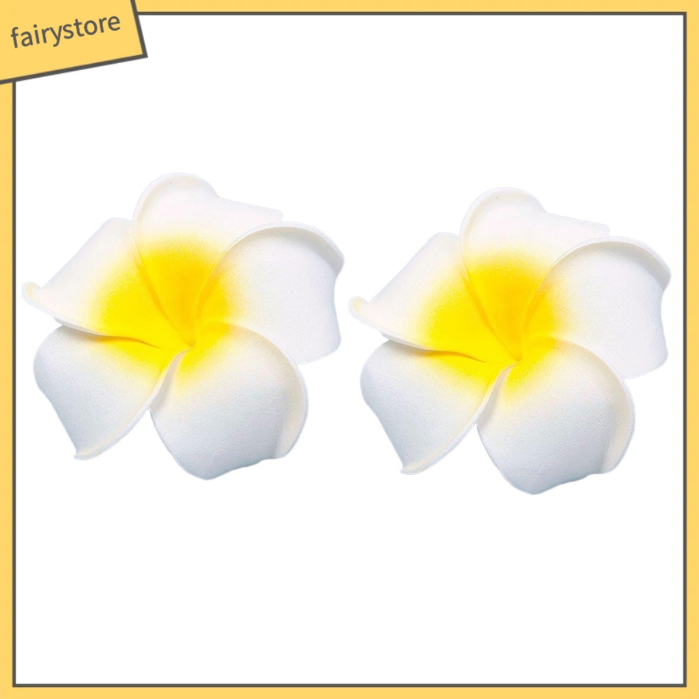 Set 2 kẹp tóc hoa sứ màu trắng trang trí tóc phong cách Hawaii
