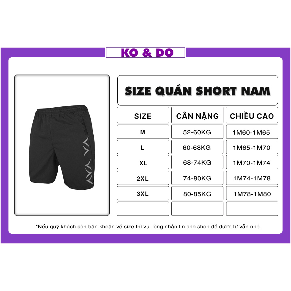 Quần short nam thể thao đẹp KO&DO mã "TT21" Quần thun nam dáng lửng trơn đùi ngắn vải gió bó phong cách mùa hè