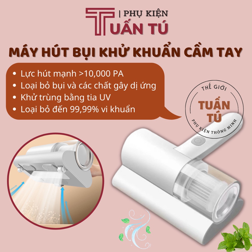 Máy Hút Bụi Chăn Ga Giường Nệm - Thảm - Sofa 3 in 1 - Hỗ trợ diệt khuẩn từ tia UV hút ẩm Cầm tay tiện lợi