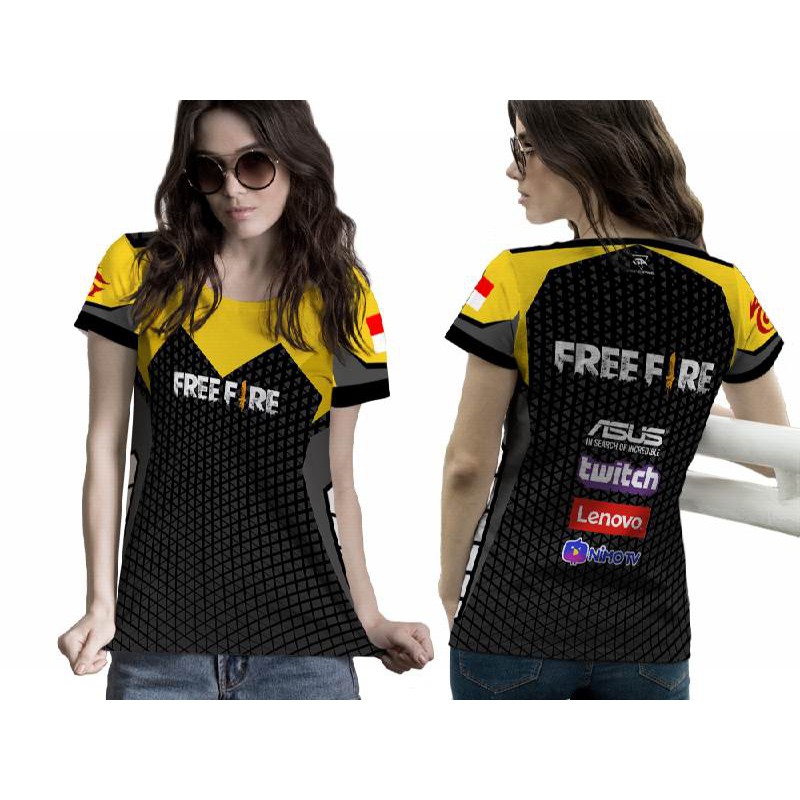 Áo thun tay ngắn Jersey GAMERS FREE FIRE 3D thời trang cho nữ 012