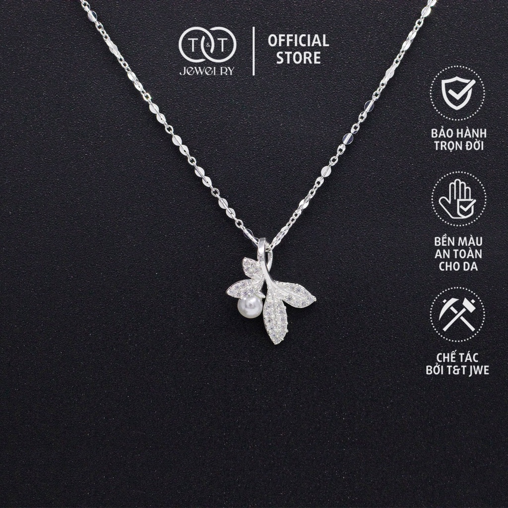Dây chuyền nữ Cánh Hoa Ngọc Trai nhân tạo Bạc Ý s925T&amp;T Jewelry cao cấp DC012