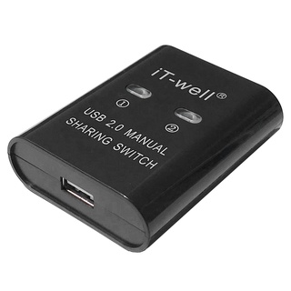 It-well usb printer sharing device, 2 in 1 out printer sharing device, 2-port manual kvm switching splitter hub converter