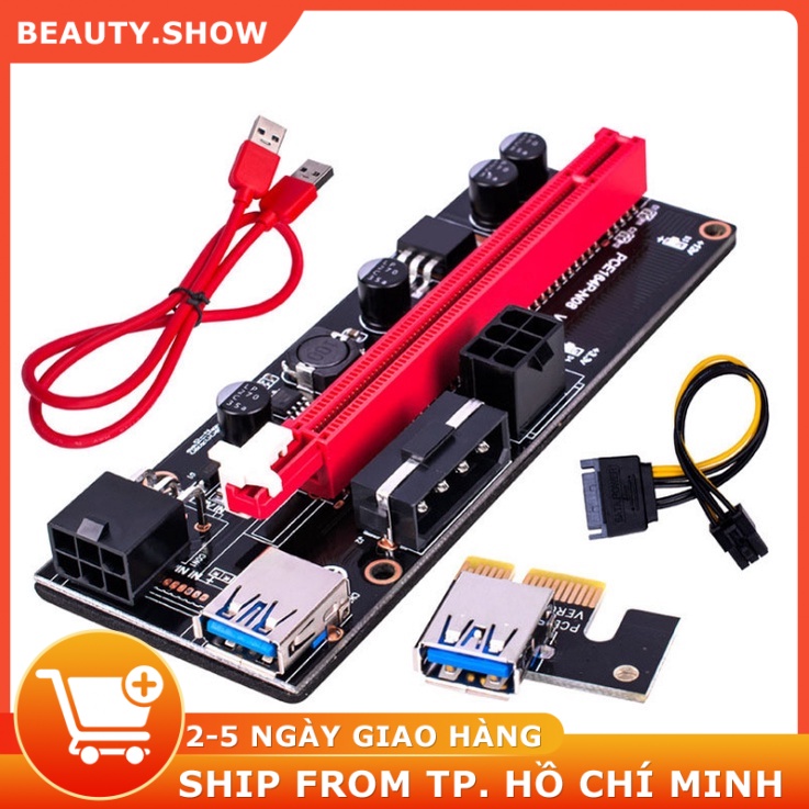Bộ mở rộng PCI-E Riser 009S 16X Card đồ họa PCI-E Riser USB 3.0 Chuyên dụng dành riêng cho bộ điều hợp cáp mở rộng PCIE