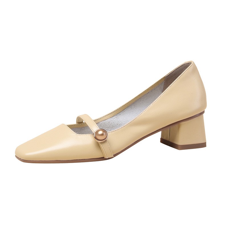 New Shallow Square Head Maintain Women's Wild Fashion High Heels Shoes