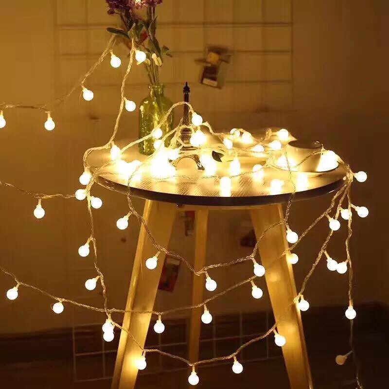 Combo Khung Hình Lưới Sắt+ Đèn Led Xài Pin Dài 3M 20 Bóng Đèn Tròn Cherry Ball Kẹp Hình Nghệ Thuật Trang Trí Decor