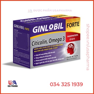 GINLOBIL FORTE - Ginkgo Biloba, Omega 3 - Ngăn ngừa tai biến mạch máu não, tiền đình - Hộp 100 viên