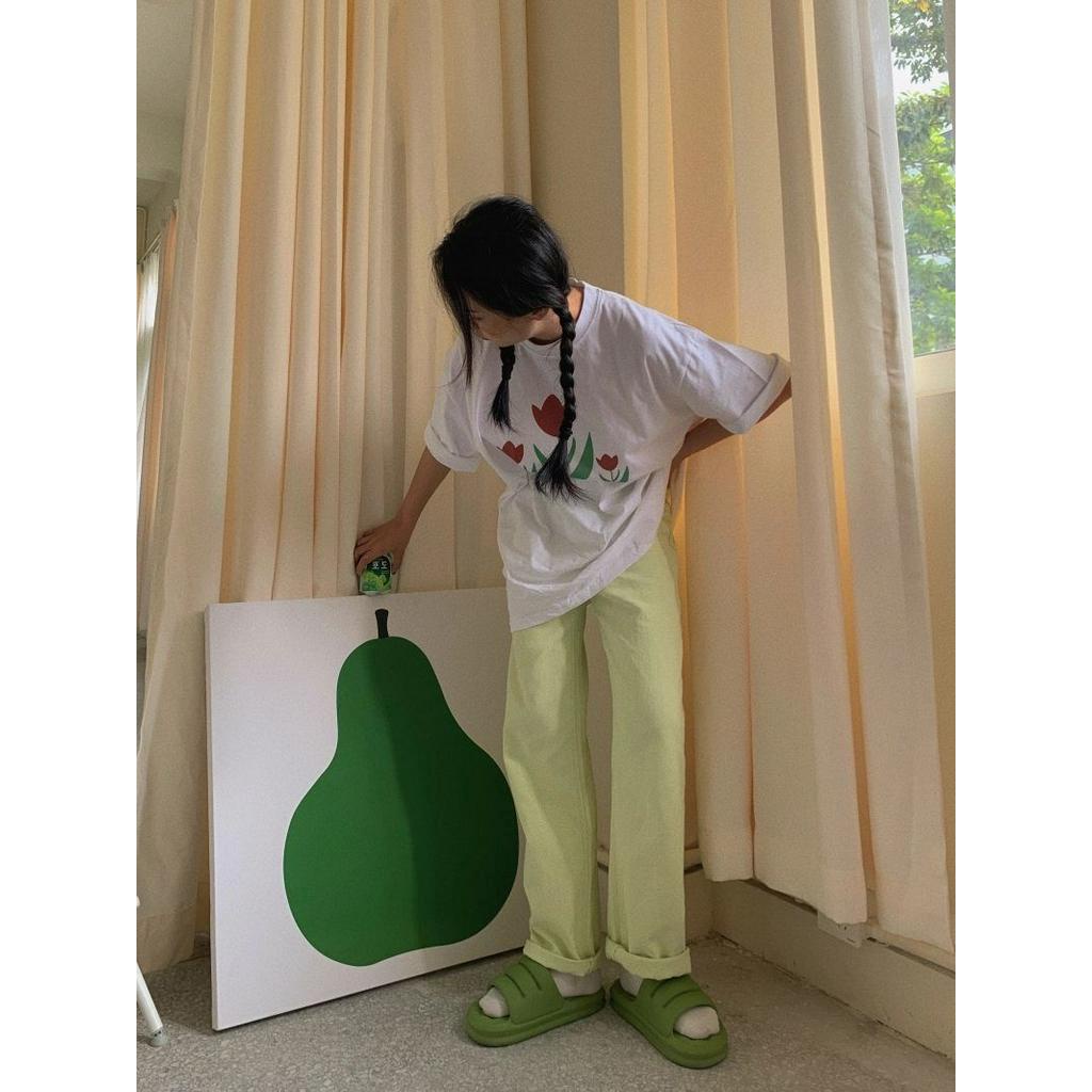 Áo thun nữ tay ngắn cổ tròn 100% cotton phong cách Hàn Quốc