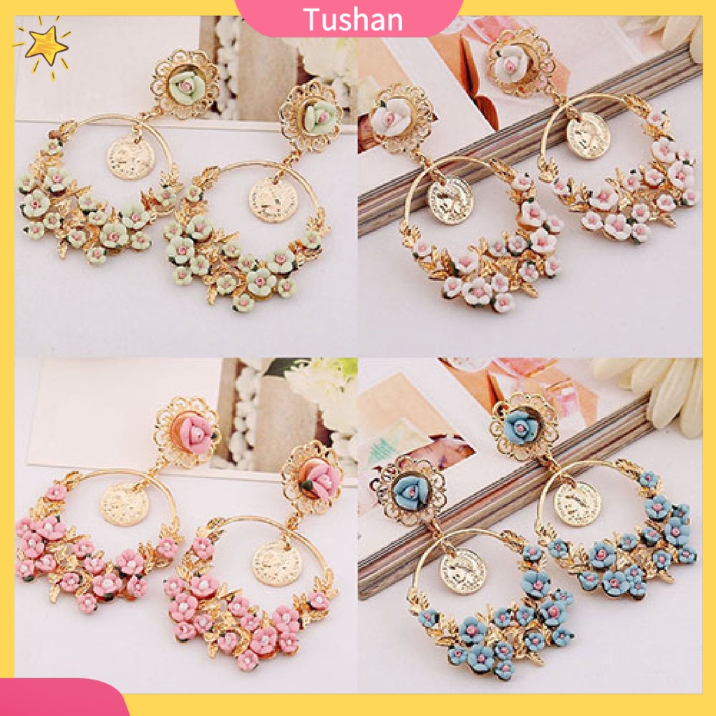 Khuyên tai nữ hình bông hoa thời trang