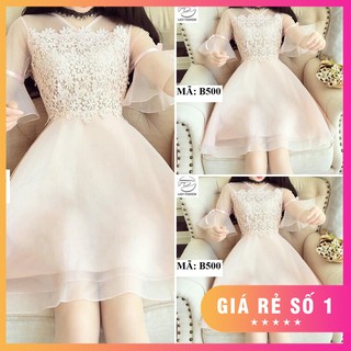 ĐẦM REN PHỐI LƯỚI B500
