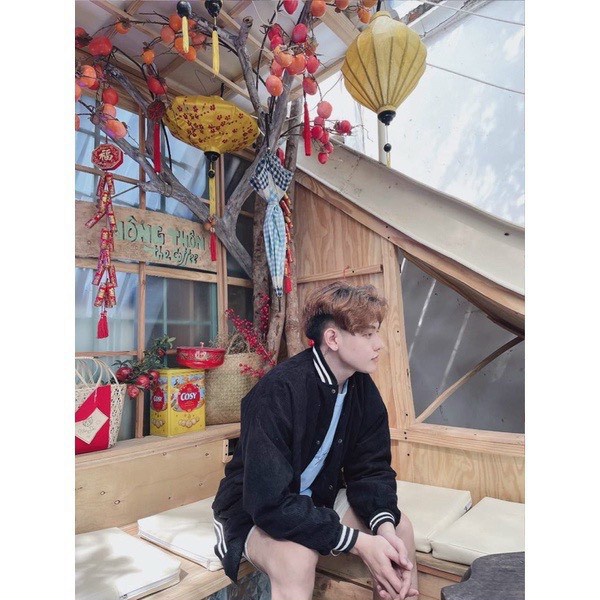 ❤️ SIÊU PHẨM ❤️ Áo khoác bomber nhung tăm phối viền kiểu trơn 2 lớp dày dặn chuẩn form siêu xinh sành điệu cao cấp