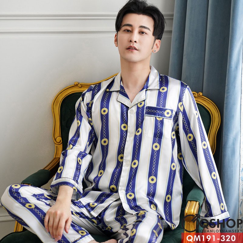 [SALE] BỘ PIJAMA NAM CAO CẤP QSHOP QM191