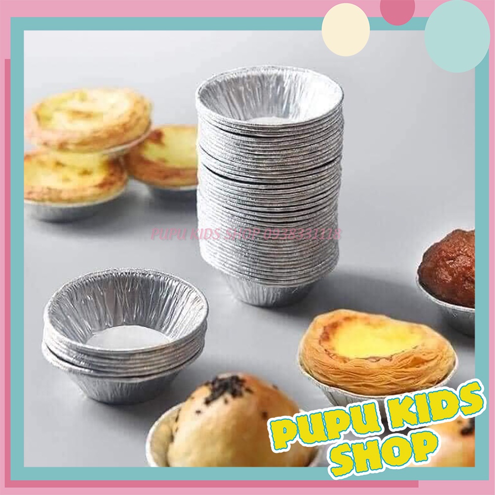 Set 100 khuôn nhôm tròn làm bánh trứng/ Pudding/ bánh Cupcake dùng một lần