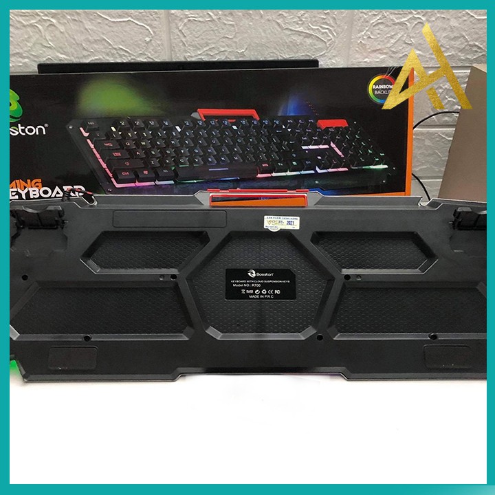 Bàn Phím Máy Tính Gaming Keycap Xuyên Led Đổi Màu BOSSTON R700 Bàn Phím Giả Cơ Laptop Có Dây Keyboard Chơi Game