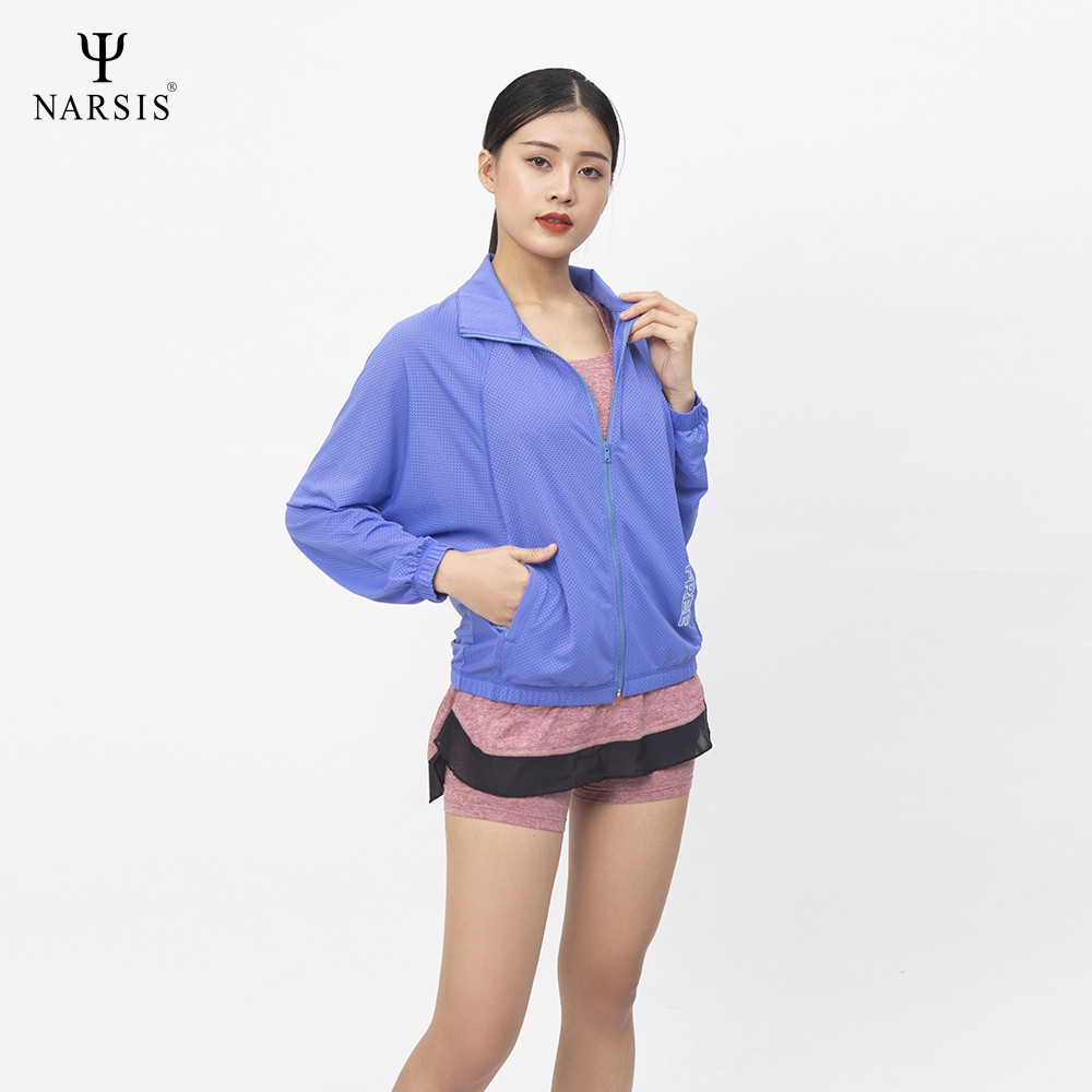 Áo khoác thể thao nữ Narsis L0018 chất Mico Poly SP màu lưới xanh