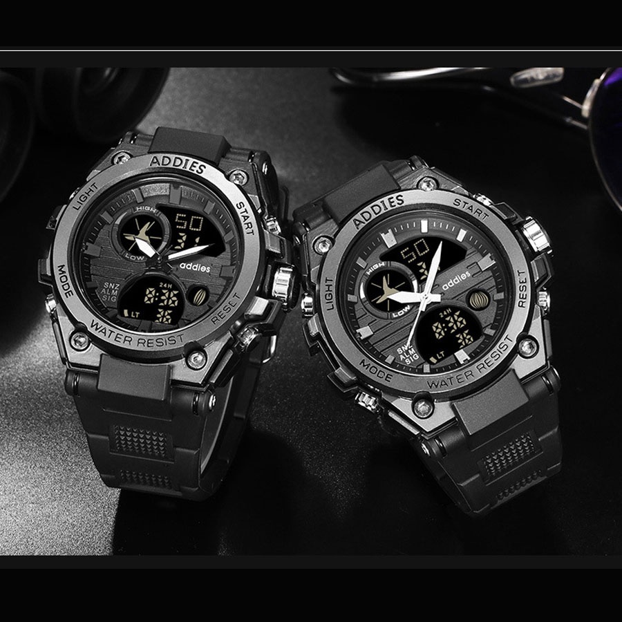 Đồng hồ thời trang nam addies dạ quang, đồng hồ phát sáng đeo tay, đồng hồ thể thao nam chống nước