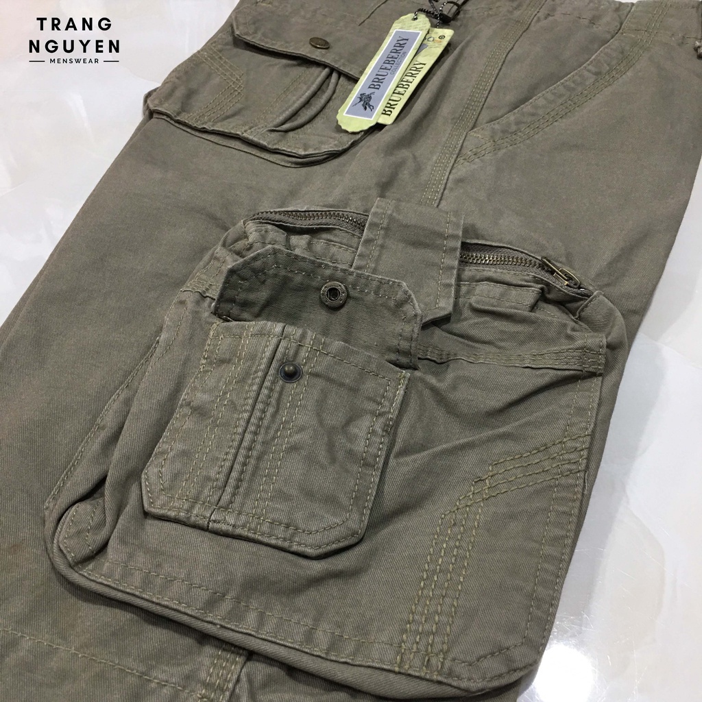 Quần Short Kaki Nam Túi Hộp 6 Túi Cargo Dây Kéo Form Rộng Vải Cao Cấp ShK_TH