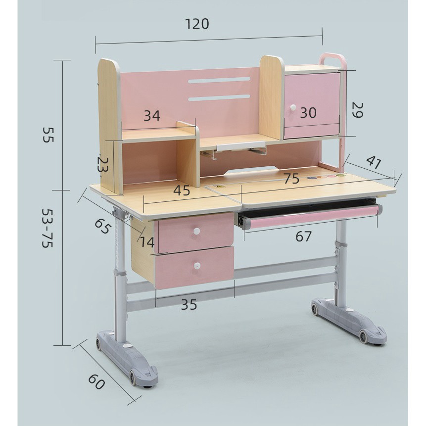 Bàn Học Thông Minh Chống Gù Chống Cận DISNEY 1206 (cốt gỗ tự nhiên) phù hợp 4-18 tuổi | BigBuy360 - bigbuy360.vn