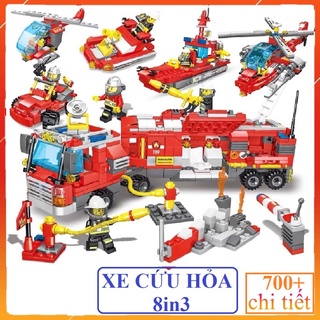 Đồ chơi lego cảnh sát swat cứu hỏa, lego trực thăng, lego tàu thuyền và lính cứu hỏa