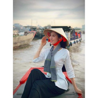 Áo Bà Ba Gấm Hoa Cài Nút