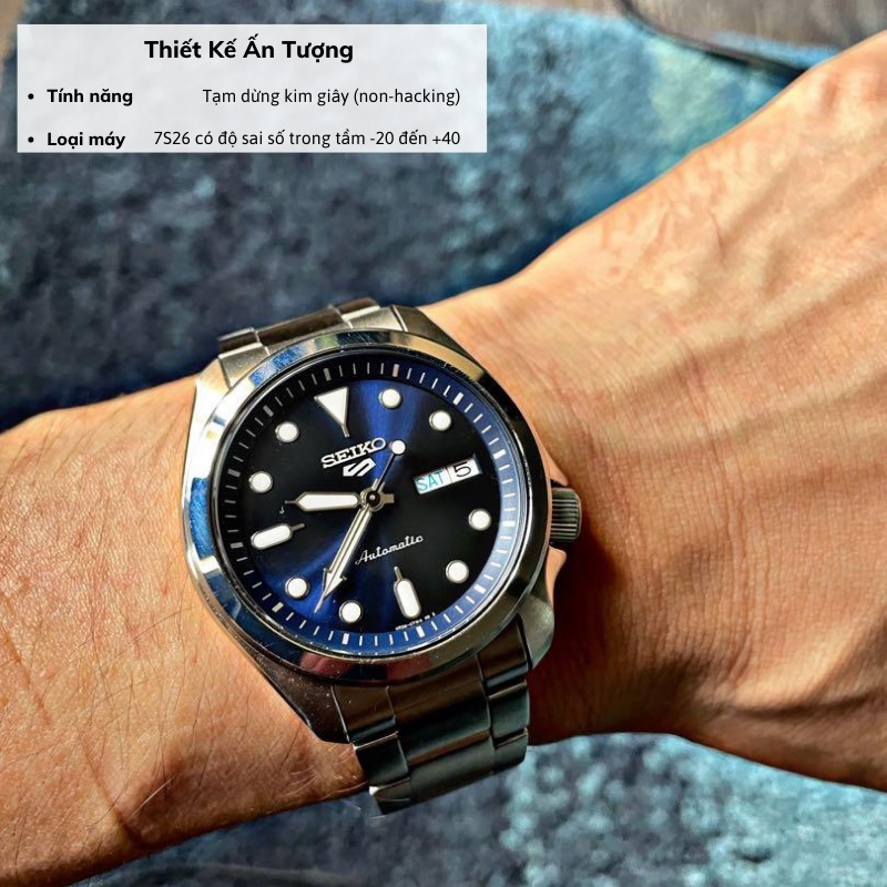 Đồng hồ Seiko 5 Sport SRPE5 nam máy cơ kiểu dáng thể thao chống nước dây thép cao cấp chính hãng