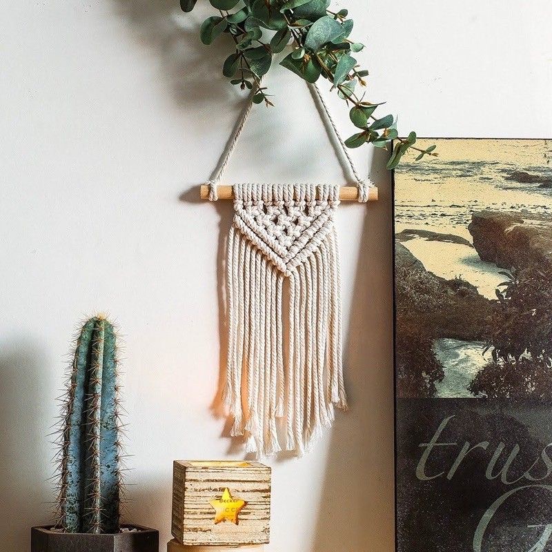Macrame mini Treo Tường decor phòng ngủ, góc học tập