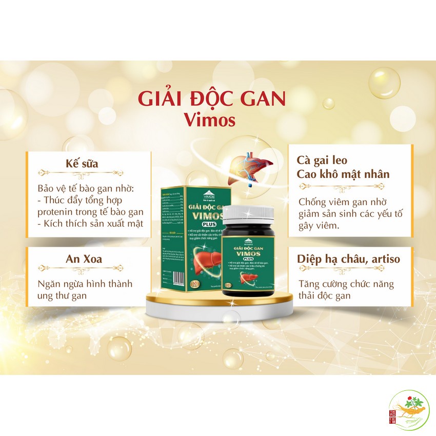 Giải Độc Gan Vimos,Hỗ Trợ Cải Thiện Men Gan, Ngăn Ngừa Mẩn Ngứa, Mề Đay