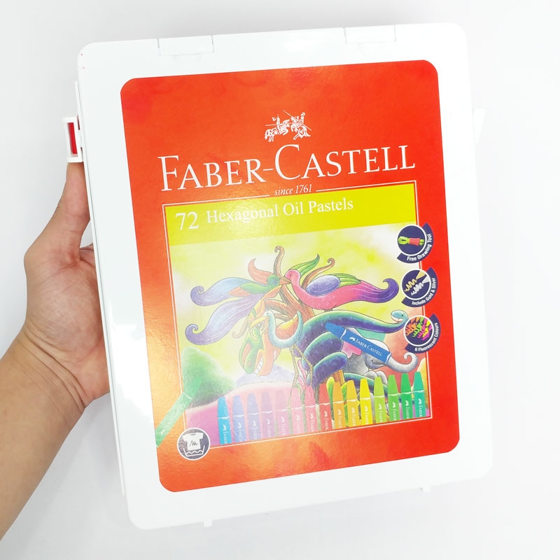 Hộp 72 Bút Sáp Dầu Kèm Chuốt - Faber-Castell 120172 (Hộp Nhựa Có Dây Xách)