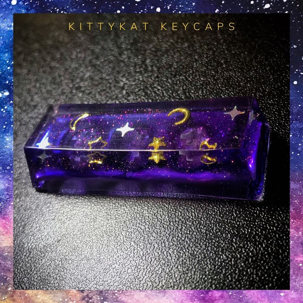 Keycap galaxy Shift phải 2,75u xuyên led hiệu ứng sao lấp lánh - Keycaps artisan trang trí bàn phím cơ gaming