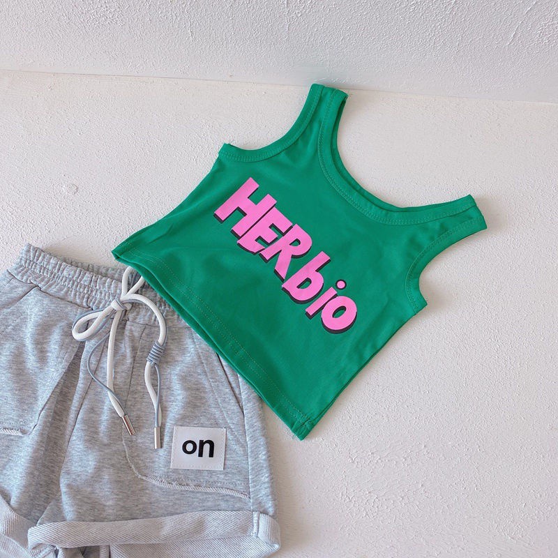 Áo lá yếm in chữ mới mùa hè Hàn Quốc cho nữ