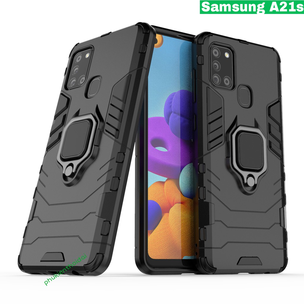 Samsung Galaxy A21s ốp lưng chống sốc iron man iring cao cấp giá đỡ xem phim