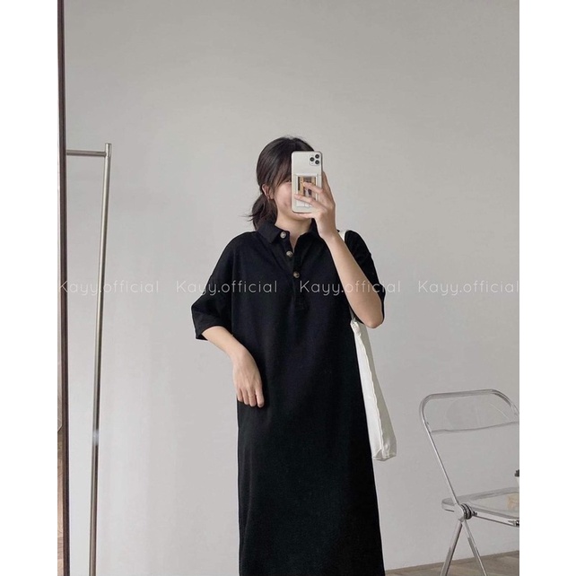 Váy suông 🌸 Đầm cổ bẻ dáng suông tay lỡ form rộng học sinh vintage đẹp Ulzzang PHULA | BigBuy360 - bigbuy360.vn