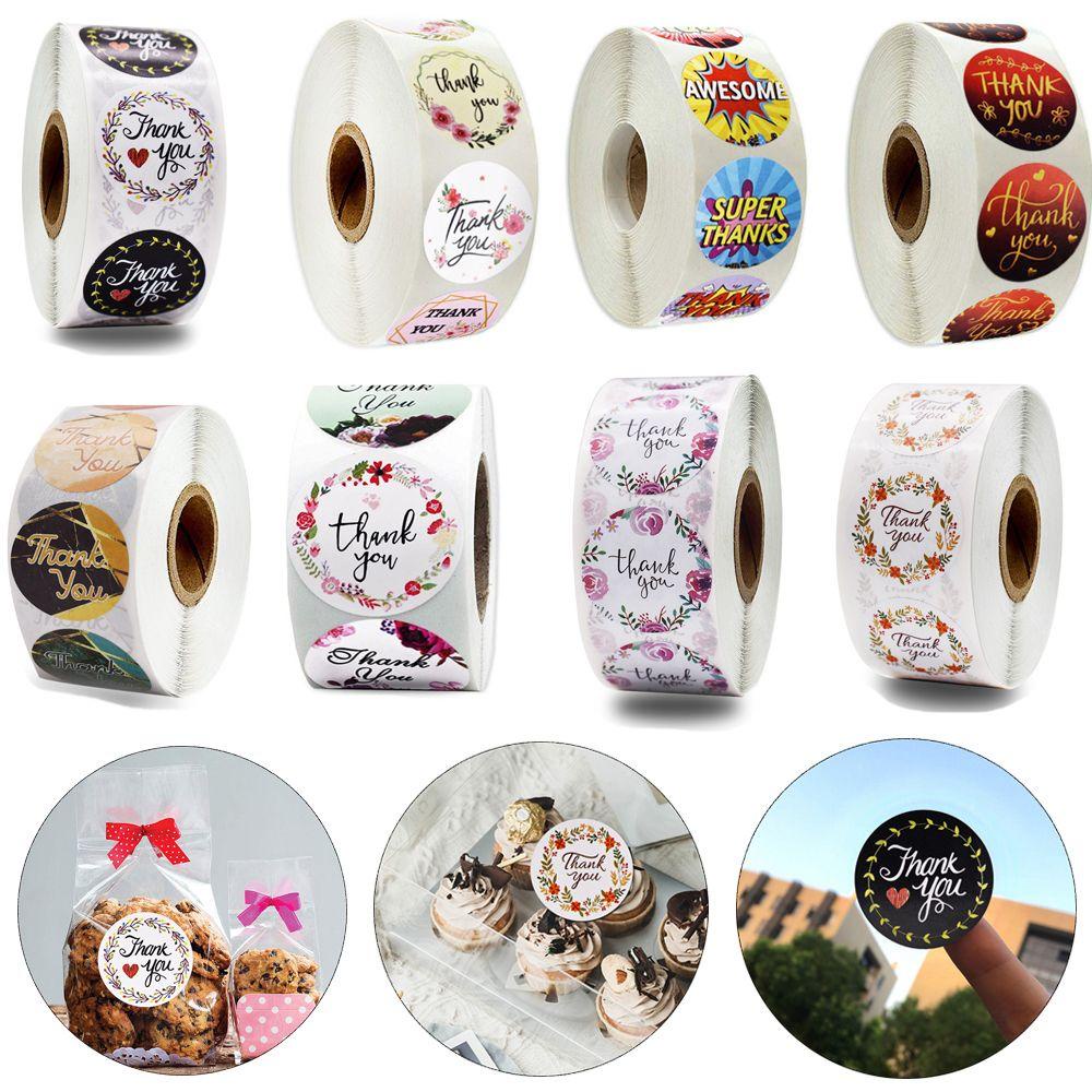 Nhãn Dán Tròn In Chữ Thank You 1 Dùng Trang Trí Gói Quà DIY