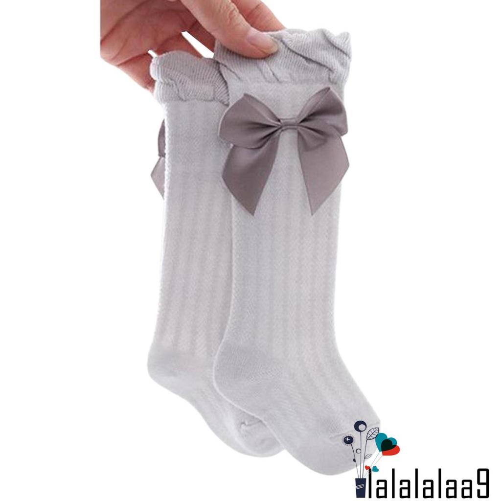Tất ống dài thoáng khí màu sắc đơn giản cho bé gái