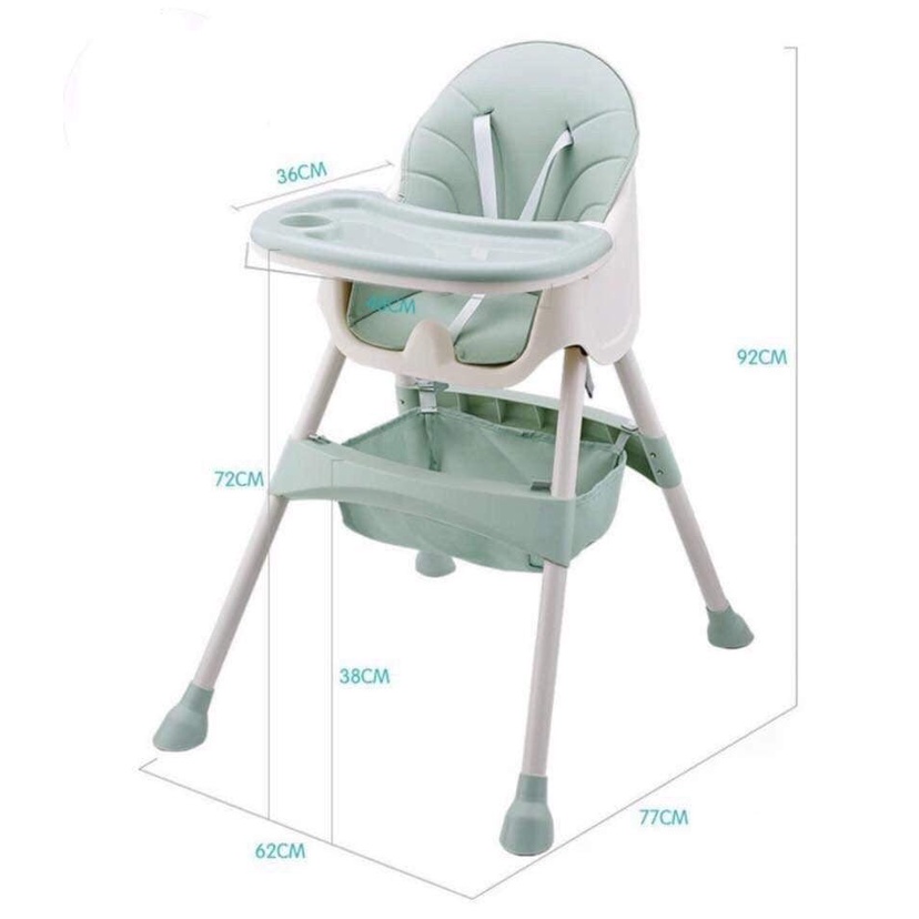 Ghế ăn dặm Hanbei chính hãng full phụ kiện đẩy đủ có bánh xe mẫu mới nhất 2022