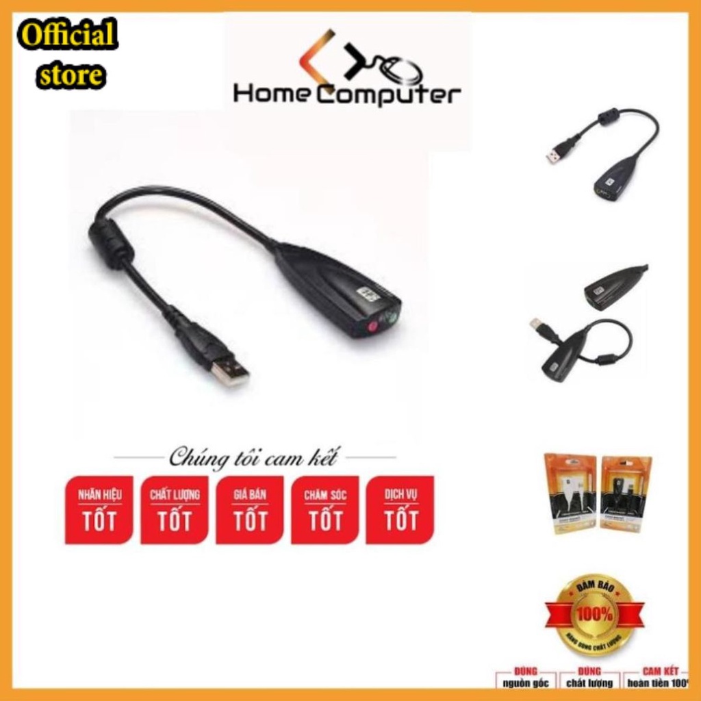 Cáp chuyển đổi, Cáp Usb soud 5h. chuyển từ usb ra tai nghe,loa giá tốt,bảo hành 6 tháng - Home Computer .Offical Store