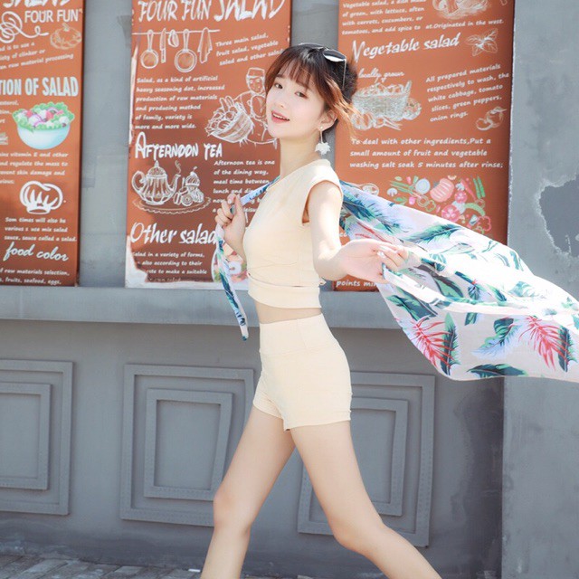 Đồ bơi kín đáo đi biển cạp cao áo tắm Hàn Quốc sexy BXE | BigBuy360 - bigbuy360.vn