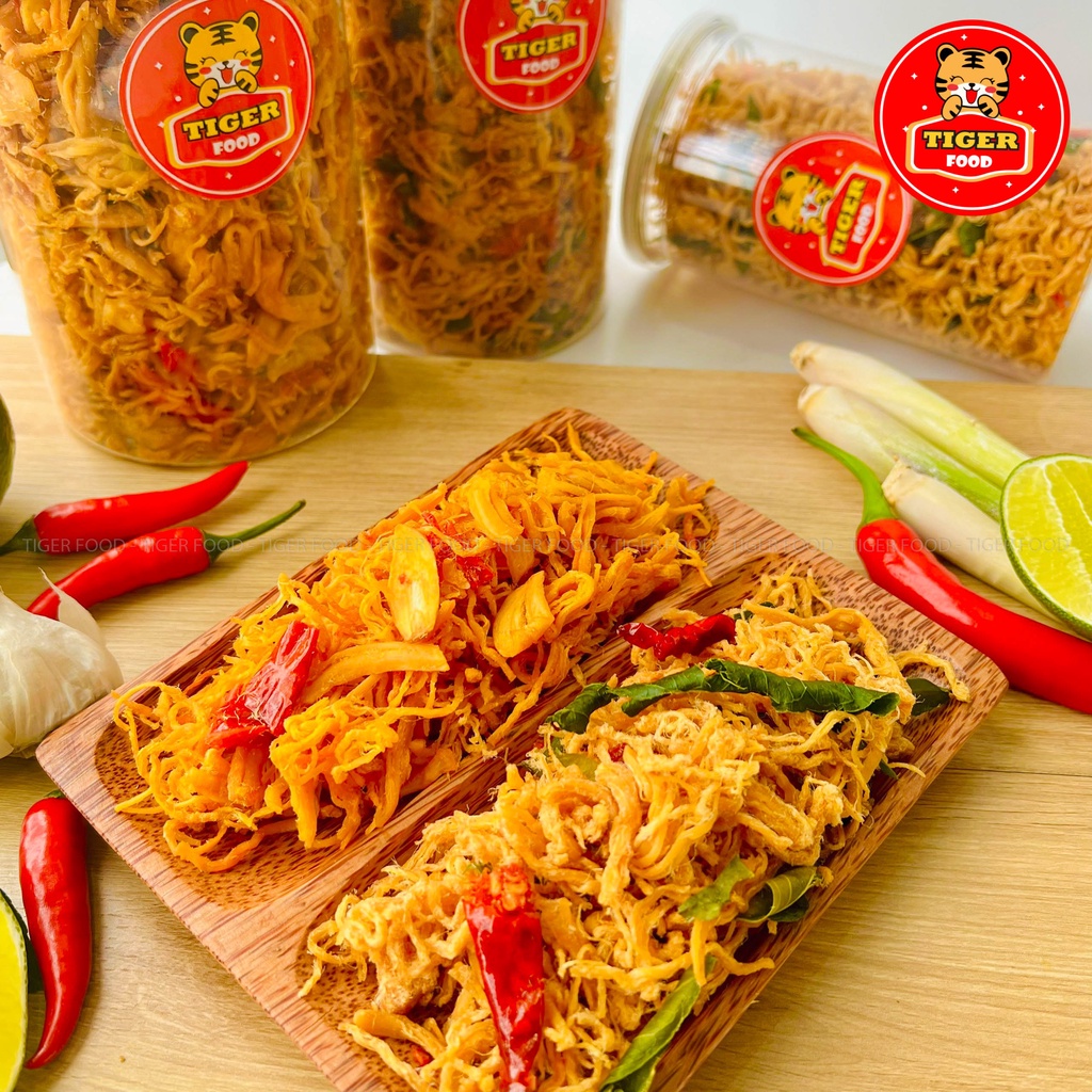 Khô Gà Lá Chanh 💖TIGER FOOD💖 Gói Dùng Thử Túi Zip 50g Khô Gà Lá Chanh - Bơ Tỏi Đậm Vị Siêu Ngon Nhà Làm