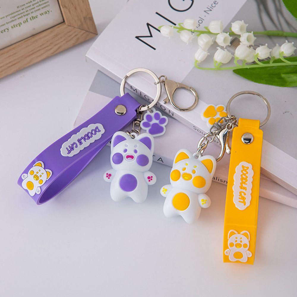LANFY Móc Khóa Hợp Kim Hình Mèo Dễ Thương Giá Đỡ