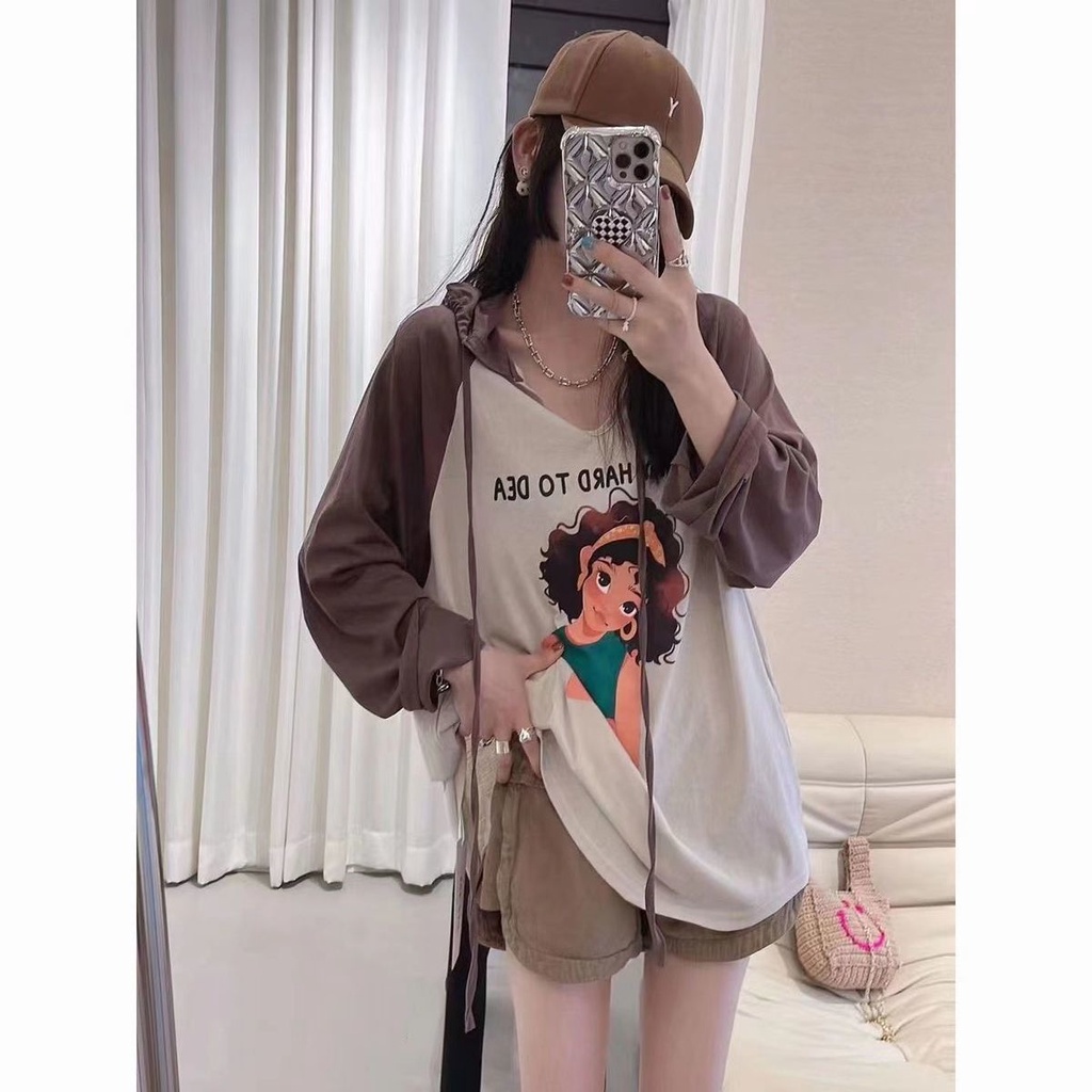 Áo Hoodie Tay Dài Dáng Rộng Thời Trang Cho Nữ