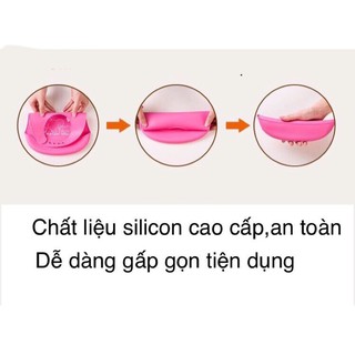 Yếm máng silicon siêu mềm dễ dàng gấp gọn