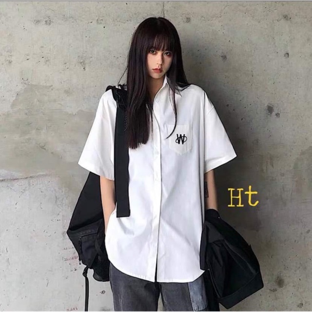 Áo sơ mi ngắn tay túi ngực W