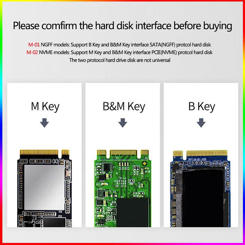 Hộp Đựng Ổ Cứng Ssd M-01 M2 Cổng Usb 3.1 Gen2 Loại C | BigBuy360 - bigbuy360.vn