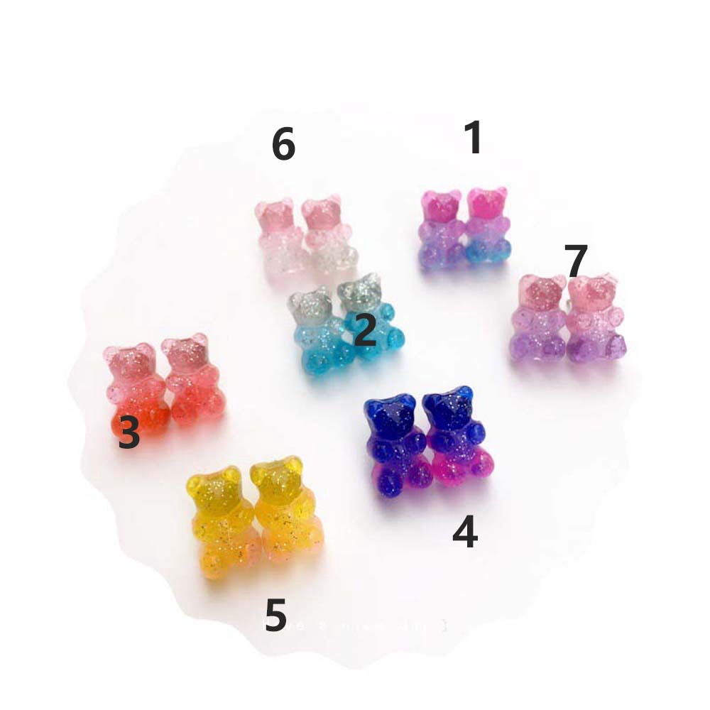 Khuyên Tai Hình Gấu Đính Đá Xinh Xắn Dành Cho Nữ