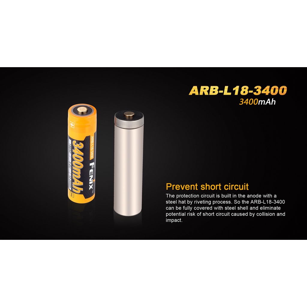 Pin sạc FENIX 18650 dung lượng cao 3400 mAh