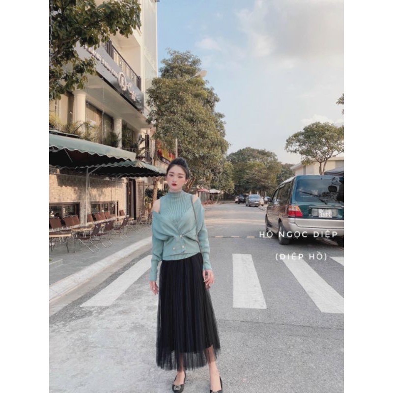 Chân váy voan lưới Thailand