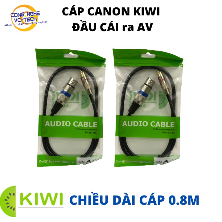 COMBO 2 CÁP CANON KIWI 2 ĐẦU ĐỰC-CÁI/CANON CÁI RA AV DÀI 0.8M/Sản phẩm cao cấp dùng kết nối các thiết bị dàn KARAOKE