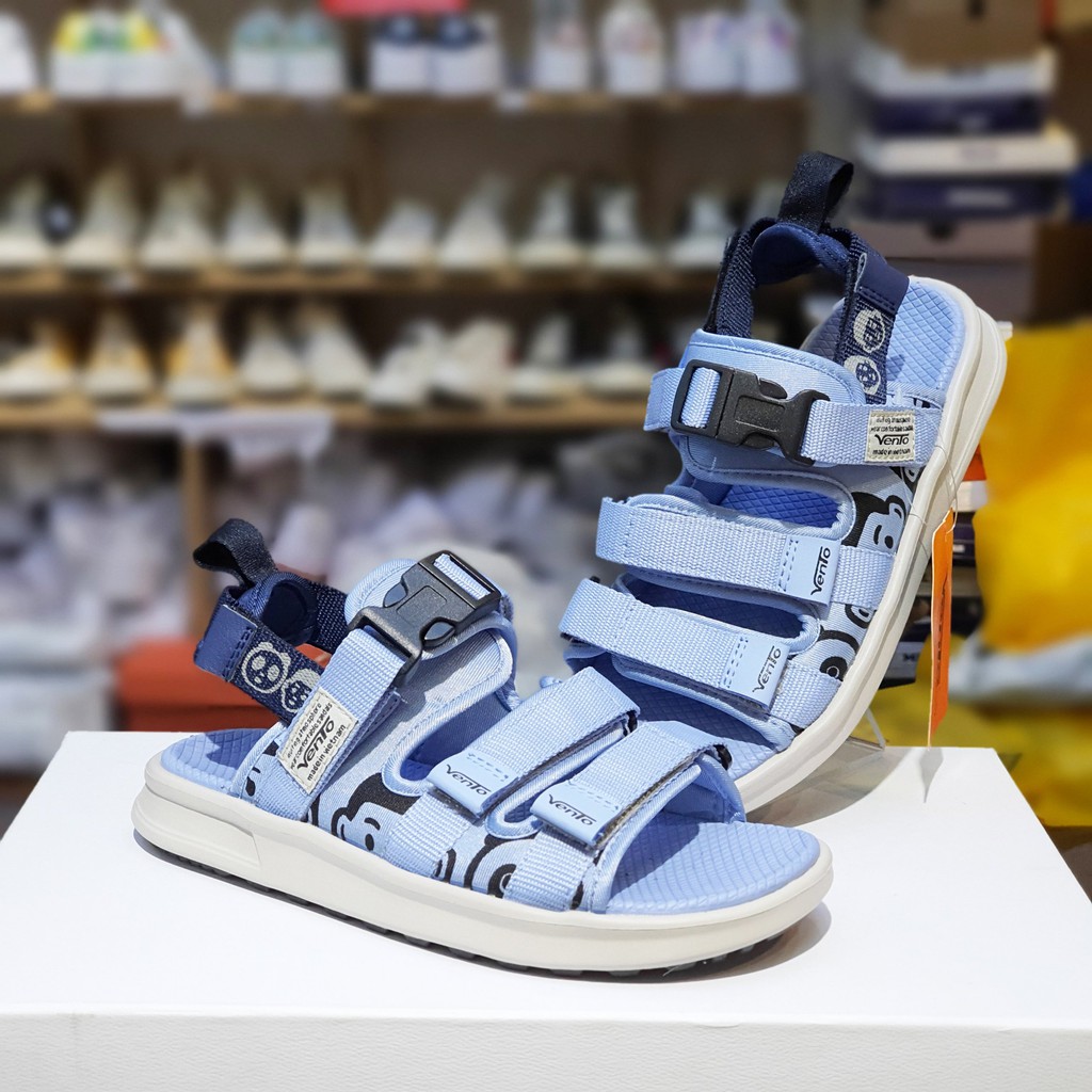 Sandal Vento nữ SD-NB80 L.BLUE NAVY (Xanh nhạt) - sandal 3 quai ngang, đi học, đi chơi